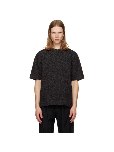 Dries Van Noten Burgundy Jacquard T-shirt