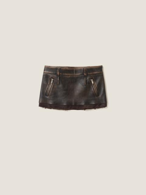 Nappa leather skirt