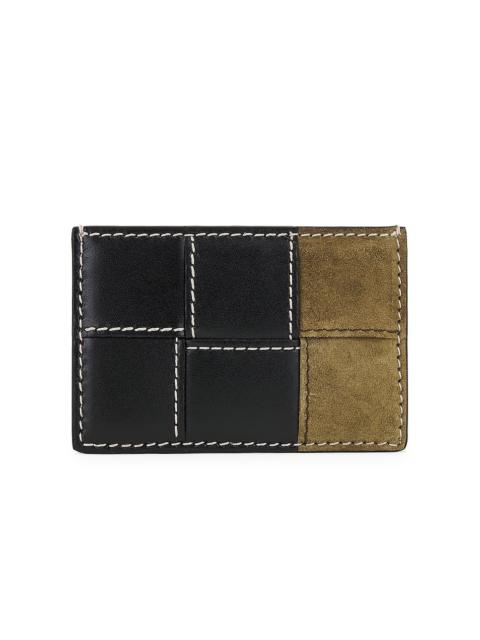 Bottega Veneta Cassette Stitch Suede Credit Card Case