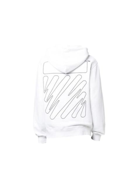 Off-White OFF-WHITE Wave Outl Diagonal Slim Zip Hoodie White/Black