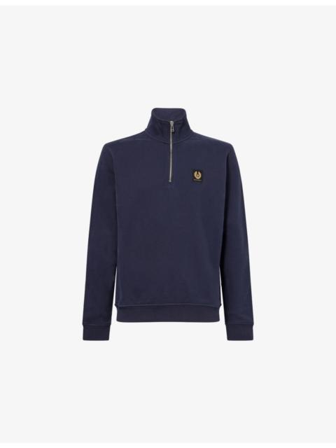 Belstaff Quarter-Zip High-Neck Cotton-Jersey Sweatshirt