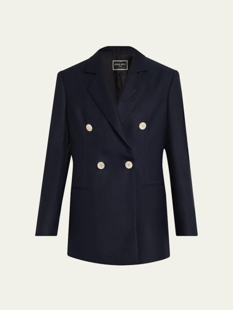 GIORGIO ARMANI Flanella Cashmere Double-Breasted Blazer