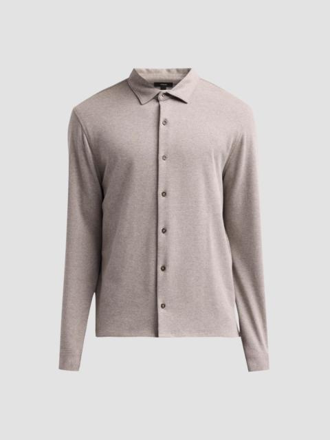 Vince Men's Herringbone Cotton Shirt - Tarmac Pavement