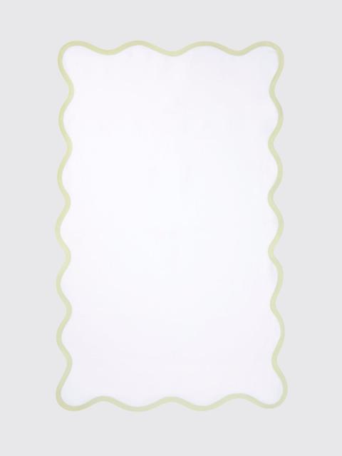 EMILIA WICKSTEAD Chiara Hand Towel in White Linen with Pistacchio Lining