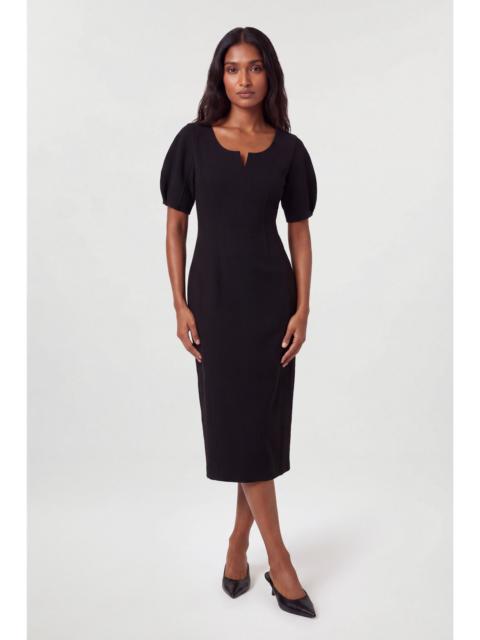 KAREN MILLEN Textured Tailored Rounded Sleeve Pencil Midi Dress