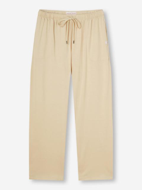 Derek Rose Men's Lounge Pants Basel Micro Modal Stretch Ecru