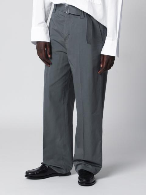 LARDINI Grey cotton and silk trousers