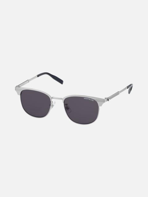 Montblanc Rectangular Ruthenium Metal Frame Sunglasses