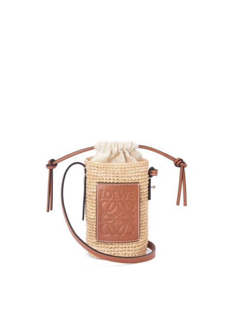 Loewe Cylinder Pocket in raffia and calfskin