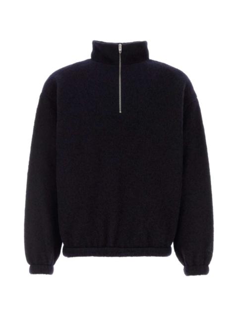 Jil Sander half-zip textured-finish sweater