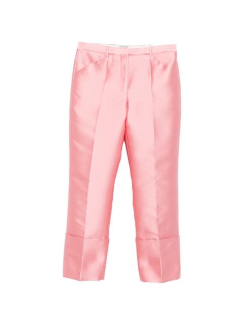 Calvin Klein Collection satin-finish turn-up-cuff trousers