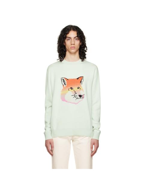 Maison Kitsuné Blue Vibrant Fox Head Sweater