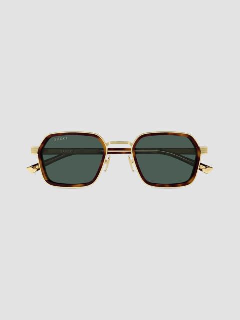 GUCCI Men's Noble Tip 51MM Square Sunglasses - Gold