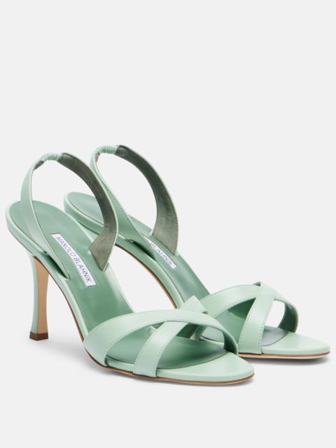 Manolo Blahnik Callasli leather slingback sandals