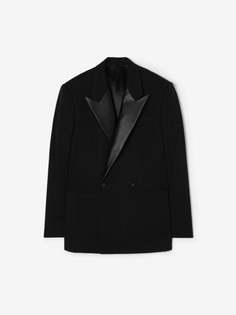 Burberry Pinstriped Wool Tuxedo Jacket