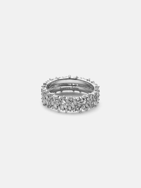 SUZANNE KALAN Icon Mini 18kt white gold tech ring jackets with diamonds