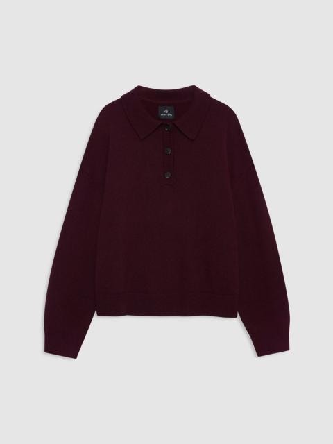 ANINE BING Lee Polo Sweater - Fig
