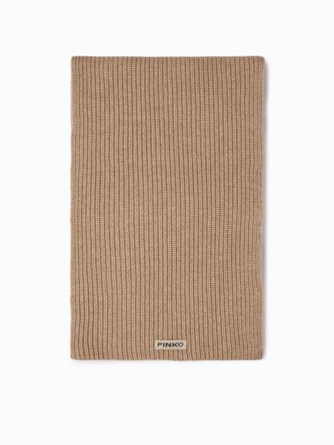 PINKO RIBBED CASHMERE- AND WOOL-BLEND SCARF