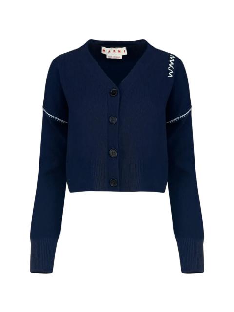 Marni LONG SLEEVE CARDIGAN WITH MARNI MENDING