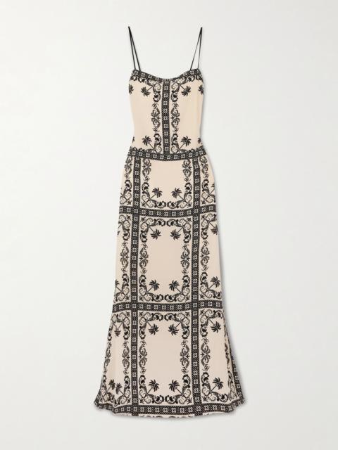 Johanna Ortiz Reinvention Printed silk-crepe maxi dress Off-white