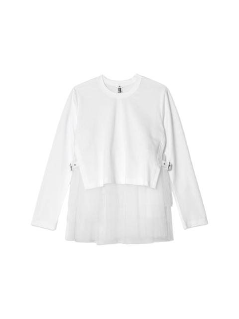 Noir Kei Ninomiya tulle-layer cotton T-shirt