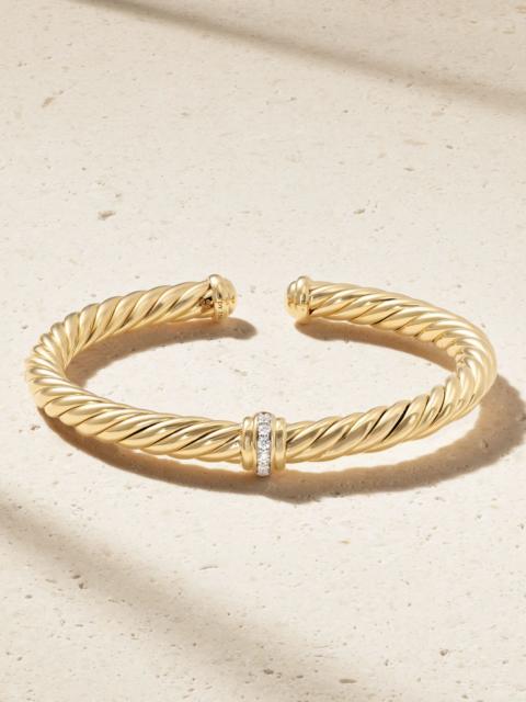 DAVID YURMAN Cablespira Flex 18-karat gold diamond cuff Gold