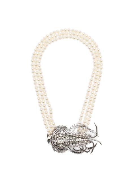 Valentino pearl-embellished crystal necklace