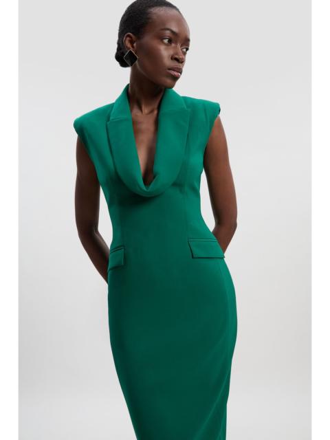 KAREN MILLEN Tall Polished Tailored Cowl Neck Sleeveless Midi Dress