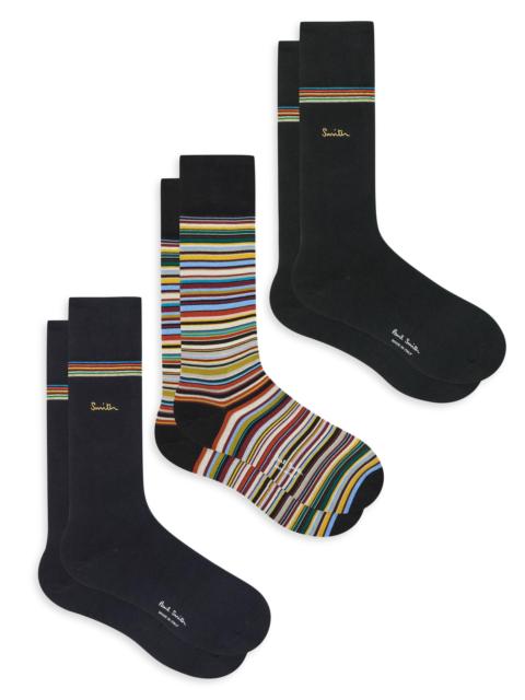 Paul Smith Men's Gold Signature 3-Pack Socks - Multi