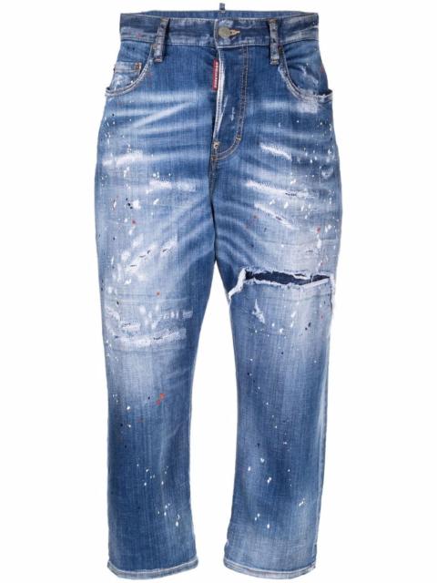 DSQUARED2 paint-splatter cropped jeans