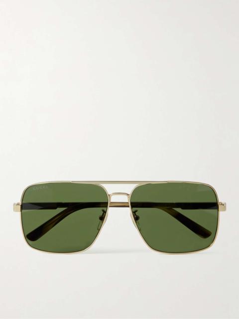 Aviator-Style Gold-Tone Sunglasses