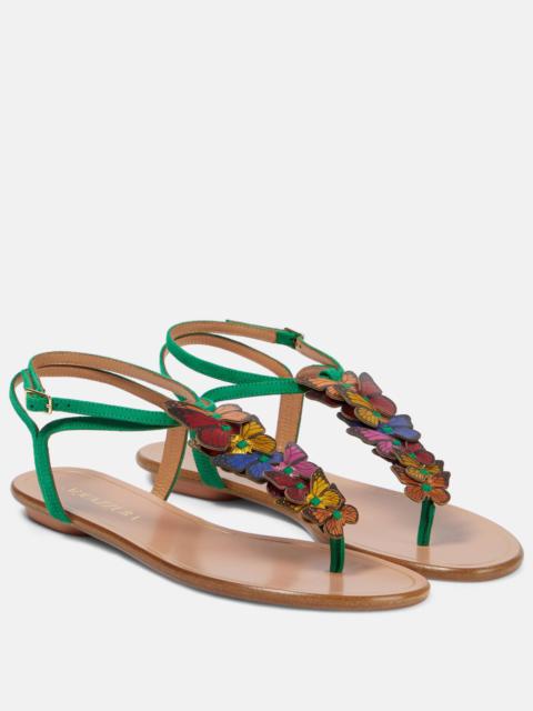 AQUAZZURA Papillon suede thong sandals