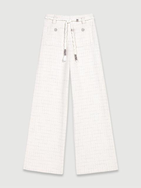 maje Metallic thread tweed trousers