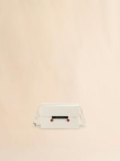 Marni CREAM CRAQUELÉ PATENT LEATHER SMALL ENVELOPE BAG