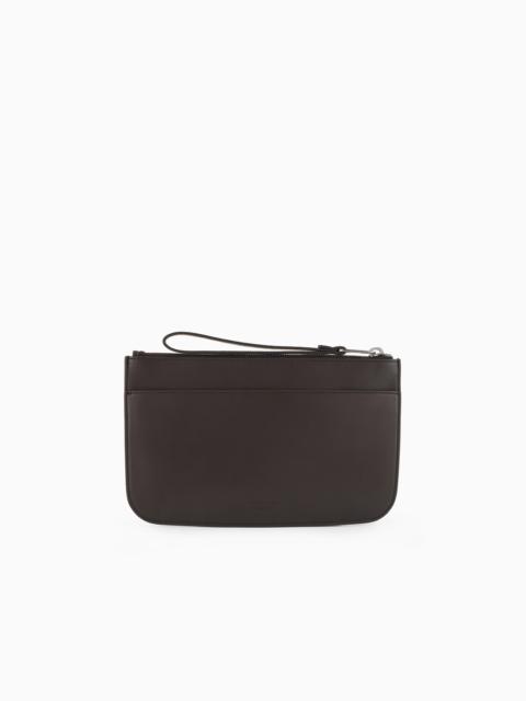 GIORGIO ARMANI NAPPA LEATHER CLUTCH BAG