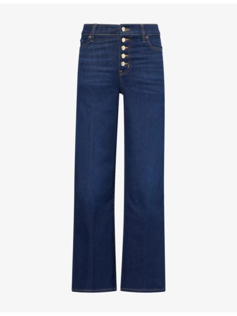 FRAME Le Slim Palazzo Button Cotton-Blend Jeans