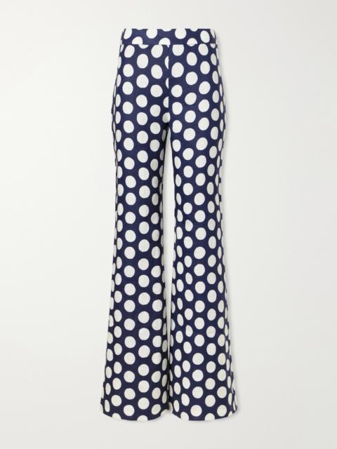 Polka Dot Linen Wide-leg Pants