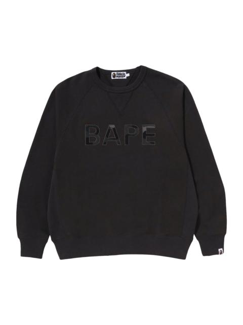 A BATHING APE® BAPE Patch Relaxed Fit Crewneck 'Charcoal'