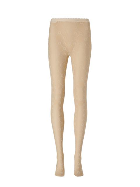 Marine Serre Moonogram Flocked Mesh Tights