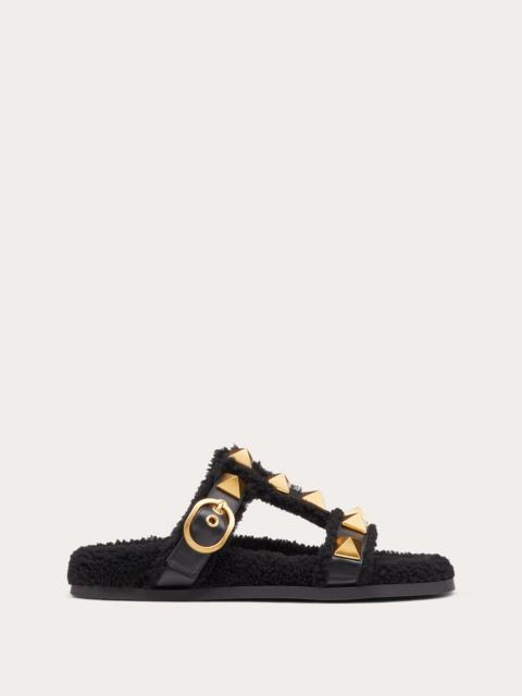 Valentino ROMAN STUD CALFSKIN SLIDE SANDAL 35 MM