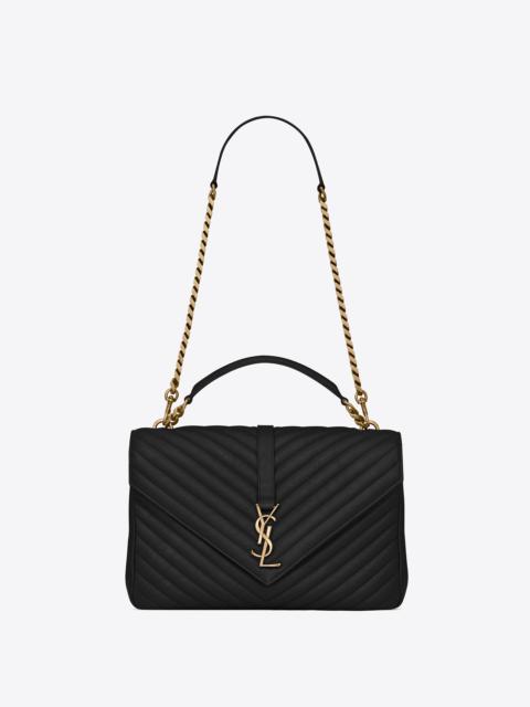 SAINT LAURENT college large chain bag in quilted leather