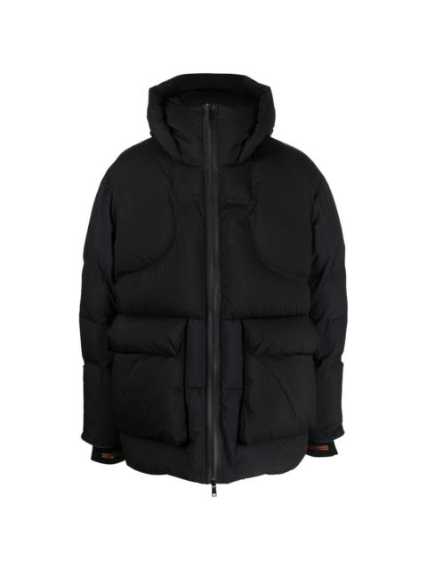 padded-panel hooded jacket