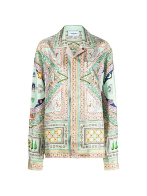 Le Labyrinthe-print silk shirt