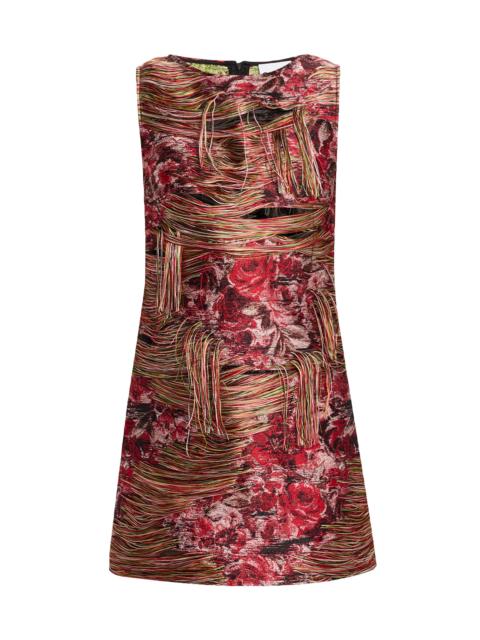 GANNI Women's Tapestry Jacquard Fringed Dress