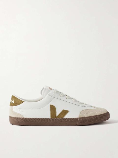 Volley Suede-Trimmed O.T. Leather Sneakers