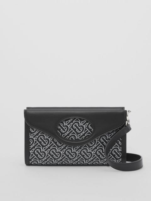 Burberry Monogram Print Leather Foldover Pocket Bag
