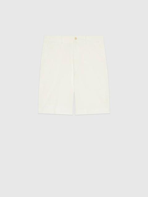 Cotton drill shorts with patch