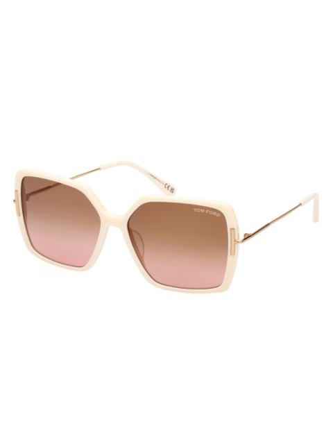 TOM FORD Women's Joanna 59MM Rectangular Sunglasses - Ivory