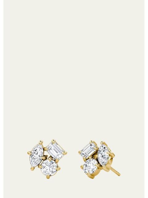 VRAI 14K Yellow Gold Lab-Grown Diamond Constellation Stud Earrings