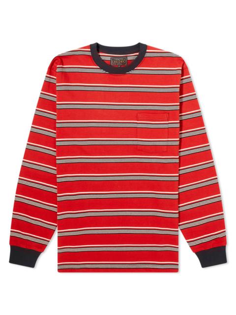 BEAMS PLUS Beams Plus Long Sleeve Multi Stripe Pocket T-Shirt